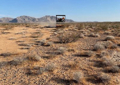 Tractor Flattening Ground In The Las Vegas Desert